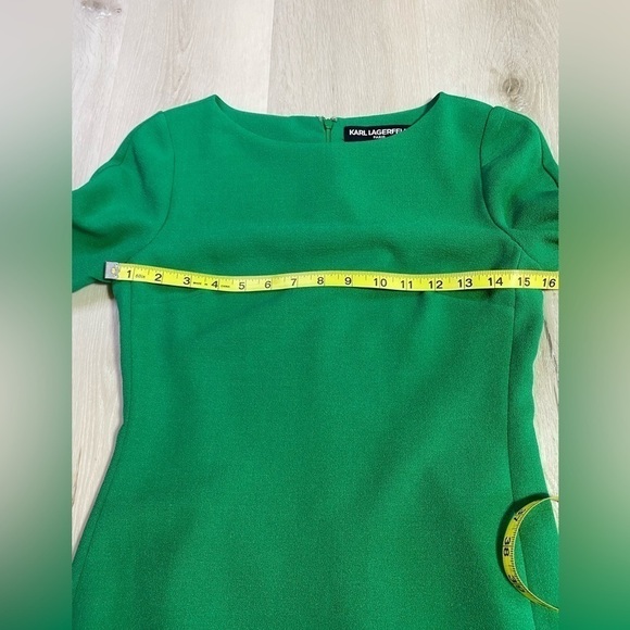 Karl Lagerfeld Paris Green Lynn Fitted Shift Dress, Emerald Green, Size 0 - Picture 14 of 14